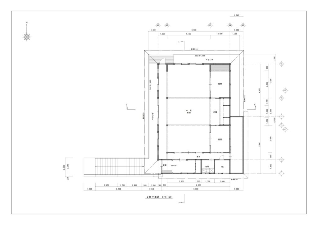 寺院－2階平面図
